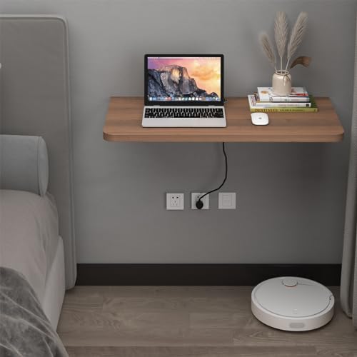 Pmnianhua 31'' Wall Mounted Drop Leaf Table, Folding Table, Fold Down Wall Desk, Floating Desk for Home Office, Small Space (Walnut) - color: Walnut