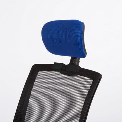 Premium Office Chair Headrest Attachment,Home Ergonomic Elastic Sponge Desk Chair Head Pillow Adjustable Height Angle,Universal (Blue-Black) - color: Blue-black