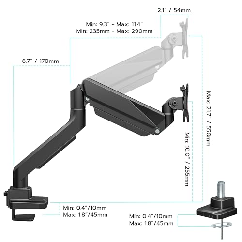 Heavy Duty Single Monitor Mount for 13"-49" Curved Screens, Black - color: Black, style: without USB