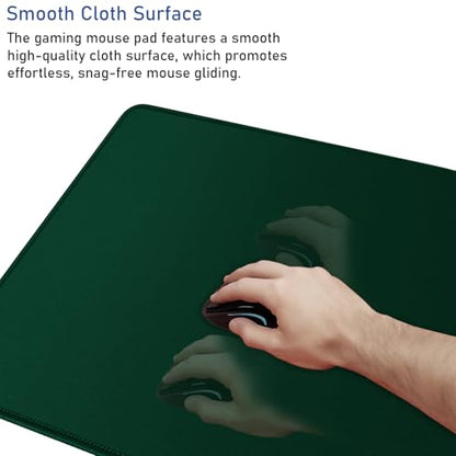 Large Gaming Mouse Pad with Stitched Edges (47.3 X 23.6 in) Waterproof - color: Green, size: 47.3L x 23.6W inches