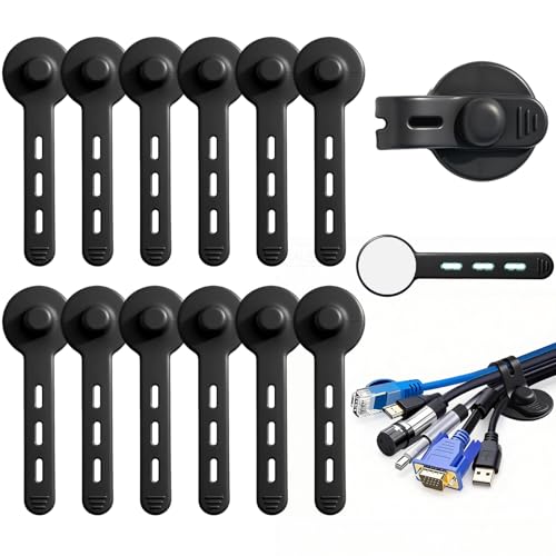 Silicone Self Adhesive Under Desk Cable Management 12Pcs