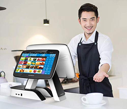 Smart Touch POS System Built-in Thermal Printer Cash Register PC with Software for Retail+Cash Drawer+Barcode Scanner - color: Set04