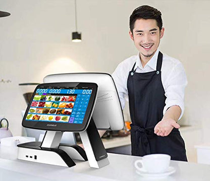 Smart Touch POS System Built-in Thermal Printer Cash Register with Software+Cash Drawer+Label Printer (Retail or Milk Tea Shop) - color: SET07