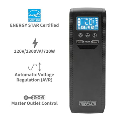 Eaton Tripp Lite ECO1300LCD 1300VA UPS 720W Battery Backup Surge Protector - style: 1300VA / LCD Screen