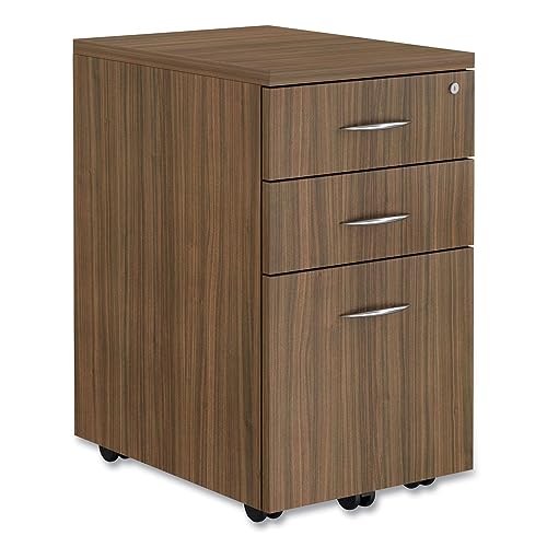 Alera Alera Valencia Series Mobile Pedestal File, Left/Right, 3-Drawer: Box/Box/File, Legal/Letter, Walnut, 15.88 X 20.5 X 28.38
