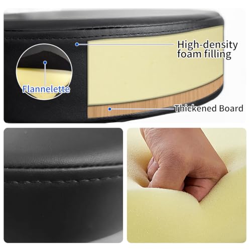 Adjustable Height Rolling Stool with Backrest - color: Black