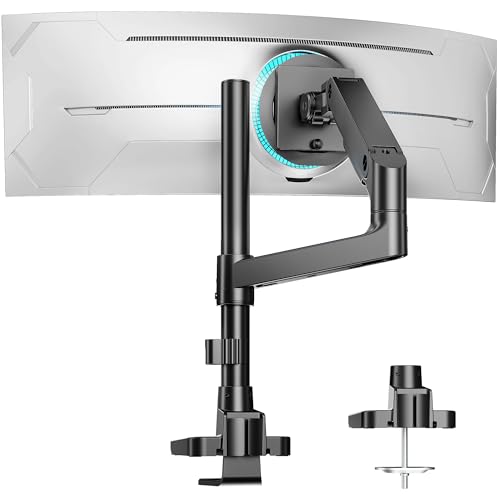 Single Monitor Arm Desk Mount for 17-49 Inch Monitors Holds 44 lbs, Black - color: Black, size: Single Monitor Mount - Standard