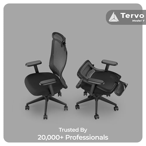 Tervo Model Y | Folding Office Chair for Small Spaces | Gaming Chair for Adults & Kids | Ergonomic Mesh Computer Chair | Foldable Desk Chair Home Work | - color: Midnight Black