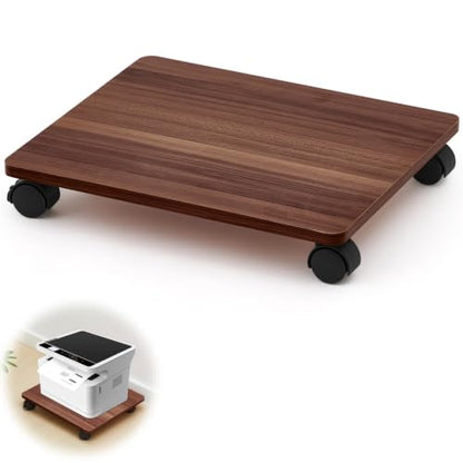 Beeveer 2 Pcs Walnut Under Desk Printer Stand 13.8 x 11.8 x 2.4 Inches - color: Walnut, size: 13.8 x 11.8 x 2.4 Inches