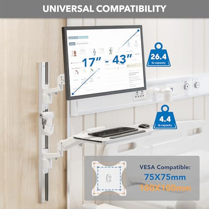Mount-It! MedHub Medical Workstation Wall Mount, 17-43"