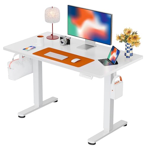 ErGear Height Adjustable Electric Standing Desk, 40 x 24 Inches Sit Stand up Desk, Memory Computer Home Office Desk, White - color: White, size: 40 X 24 Inches