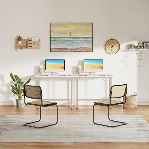 COTUBLR Small Desk, 24 Inch Small Computer Desk for Spaces, Compact Tiny Mini Simple Desk Table for Bedroom Home Office Writing Work Study Kids Student Teacher, Bonus Mousepad, White - color: White