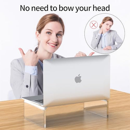 Acrylic Monitor Stand Riser Clear Laptop Stand Riser L12.5 xW7.5 xH4 - size: 12.5''