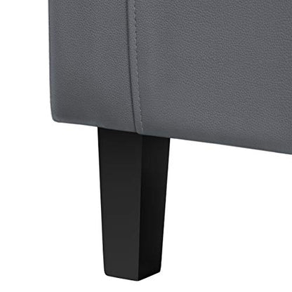 Topeakmart Faux Leather Accent Chair Set of 2, 300 lb Cap, Gray | Set of 2 PU Leather Barrel Chairs, U-shaped Backrest, Foam Seat, 18" Seat Height, Solid Wood Legs - color: Grey, size: Set of 2