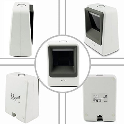 TEEMI TMSL-60 1D/2D Barcode Scanner, USB Hands-Free Desktop, White - color: White