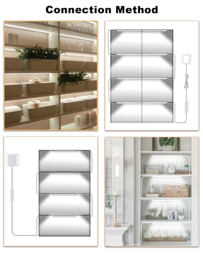 Cefrank 6-Pack Linkable Under Cabinet Lighting, 12" LED Shelf Light Bars - color: White
