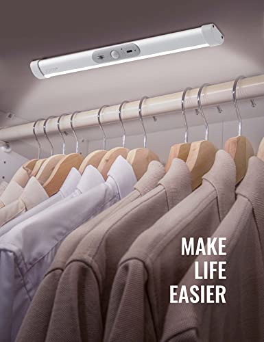 Joyzy Automatic Motion Sensor Closet Lighting Rechargeable Battery Operated | with Eye-Protection Design Under Cabinet Light LED for Wireless Pantry Light Wardrobe Lights (100Lumen, 6000k 80+CRI) - size: 1pack