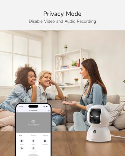 4MP Camera for Home Security, Free 32GB SD Card, Non-Subscription AI Human/Pet/Crying Detection, 2.5K Dog Cat Pet Camera with Phone APP, 360° Coverage, 2-Way Talk, IR Night Vision, 2.4G WiFi - style: 2.5K Camera with 32GB Card