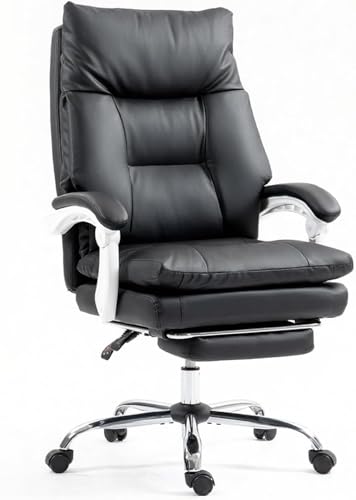 Executive Office Chair 155° Recline High Back Office Chair with Footrest & Adjustable Lumbar Support, Comfy Computer Chair for Study & Working (00black) - color: 00black