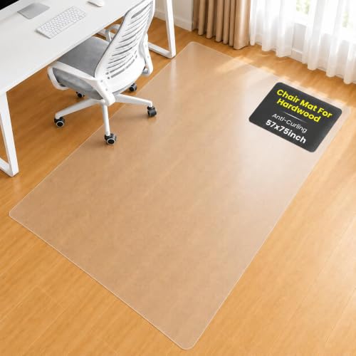 57" x 75" Extra Large Clear Chair mat for Hardwood Floor - size: 57 x 75 in