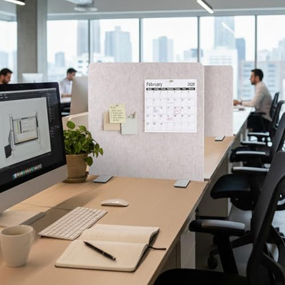 Desk Divider, Clamp On Felt Desk Privacy Panels, Acoustic Sound Absorbing Desk Partition for Office Desk, Reduce Distractions, Oatmeal, 1 Pack, 24 x 24 in | Clamp-On Installation, Felt Privacy Panels, Helps Reduce Visual Distractions, Suitable for Offices