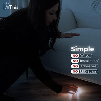 Under Bed Light, Ready-To-Use, No Setup, 360° motion activated night light