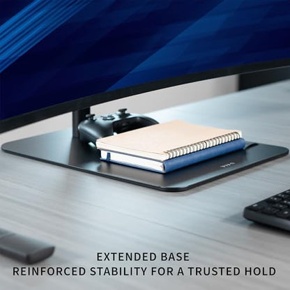 VIVO Freestanding Dual Vertically Stacked Ultra-Wide Monitor Desk Stand, Extra Tall Heavy Duty Adjustable Mount for 2 Ultrawide Screens up to 49 inches, 44 lbs Per Screen Capacity, Black, STAND-V202L - size: Up to 49", style: Steel Base