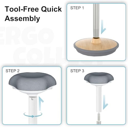 Adult Wobble Stool,Anti-Fatigue Standing Desk Stool,Light Wood - color: Light Wood