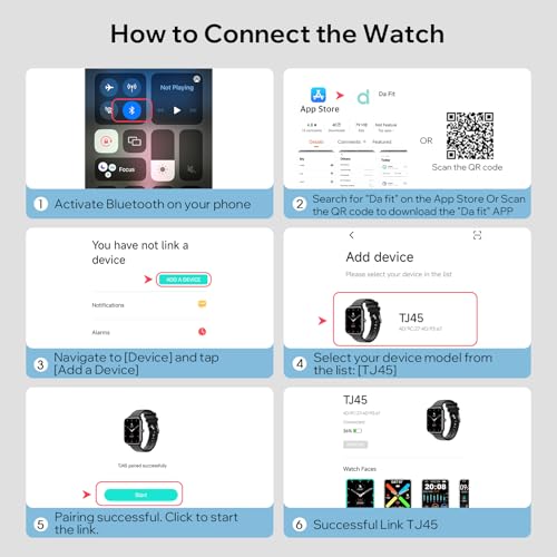 Fitness Tracker Watch - 24/7 Heart Rate, Pedometer, Calorie & Step Counter, Sleep Monitor - IP68 Waterproof Smart Watches for Women Men, Android & iPhone