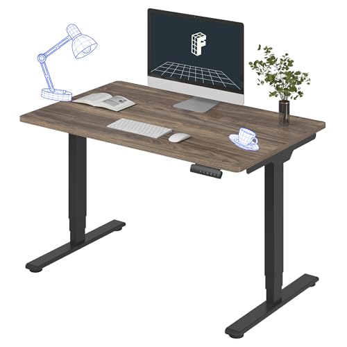 FLEXISPOT E6 3-Stage Dual Motor Electric Standing Desk 48 x 30 Sit Stand Up Desk, Holds 220 lbs, Adjustable Height w/Memory Presets, One-Piece Brown Wood Grain Desktop & Black Frame, Ships in 2 Boxes - color: Black Frame + Brown Wood Top, size: 48"x30" Wh