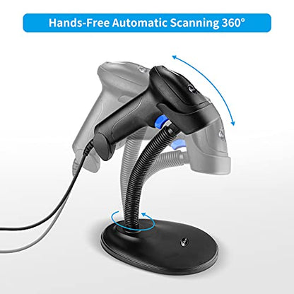 NetumScan Handheld USB 1D Barcode Scanner with Stand, Wired CCD for POS