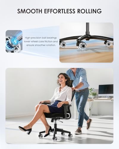 RidRed Office Chair Wheels,Smooth & Quiet Rollerblade Casters Wheels,Heavy Duty Support 700lbs Dual-Wheel Design,Gaming Desk Chair Wheel Replacement for Hardwood Floors and Carpet,2 Inch Universal Fit - color: Grey