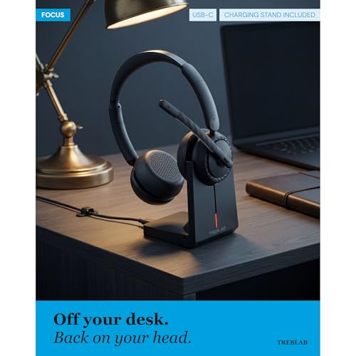 TREBLAB C7-Pro Wireless Bluetooth Headset, 60H Playtime, Bluetooth 5.3
