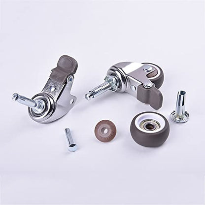 2 Inch Rubber Caster Wheel Set of 4(2 with Brakes & 2 Without) with 5/16" x 1-1/2" (8 x 38mm) Stem Sockets, for Furniture Crib Trolley Dining Car Casters - style: 2 With Brakes & 2 Without Brakes