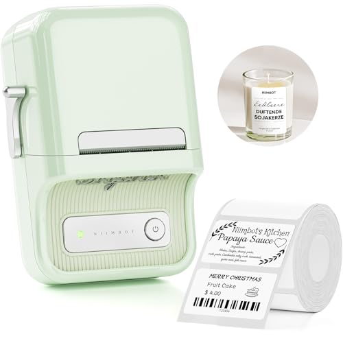 NIIMBOT B21 Label Maker, 2 Inch Portable Inkless Label Machine, Mint Green | Thermal Label Printer with 1 Pack 50x30mm White Label for Home/Office/Business, Compatible with iOS & Android - color: Mint Green