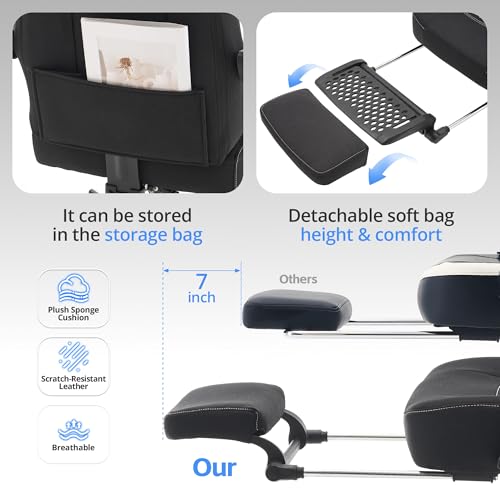 Desk Computer Gaming Chair - Ergonomic Game Office Chair with Extended Footrest and Massage Lumbar Support, Home Gamer Video Game Chairs with Spring Cushion for Adults (Pro Black Fabric) - color: Pro Black Fabric