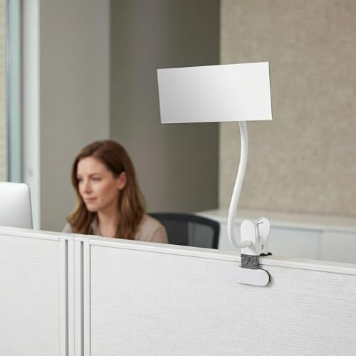 IMIKEYA Clip-On Desk Makeup Mirror for Cubicle, Anti-Peeping Privacy Mirror, Convex Rear View Desk Mirror for Office Computer Monitor, Adjustable Gooseneck Clamp Mirror