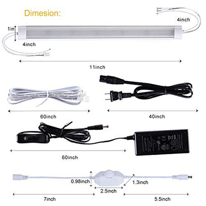 LABOREDUCER LED Under Cabinet Lighting Plug in Warm White 6 Pack,12inches Bar Dimmable Under Cabinet Lights, Under Counter Lights for Kitchen Ultra Slim LED Lights Hardwired Linkable 24V - color: Warm White 2700K