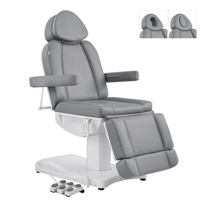 Dir Full Electrical Medical Aesthetic Chair Facial Beauty Bed Podiatry Doctors Office Chair with 3 Motors Ink - color: Grey