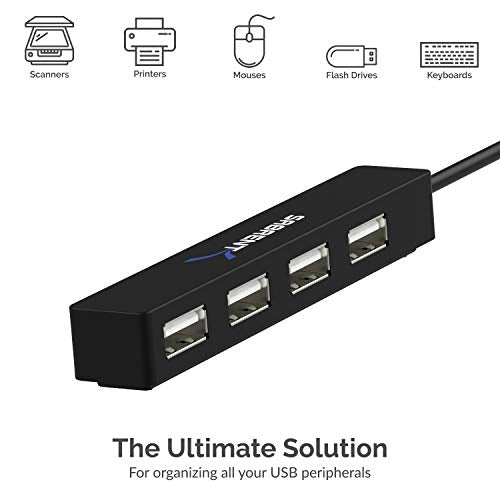 SABRENT 4-Port Portable USB 2.0 Hub for Laptop & Tablet (HB-MCRM) - size: 4-PORT