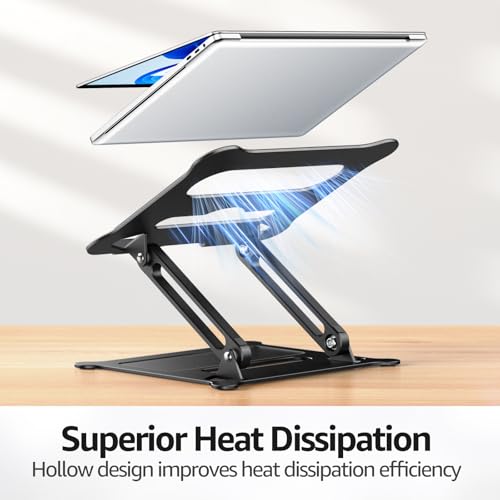 Urmust Adjustable Laptop Stand for Desk, 10-15.6“ Laptop Riser, Black - color: A-Black