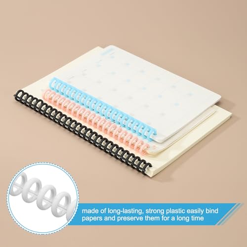 PATIKIL 8.5mm(1/3") Plastic Spiral Binding Coils, 30 Pcs Binding Spirals 20-25 Sheet Capacity Binding Spirals for Binding Paper Sheets, White - color: White, size: 8.5mm(1/3")