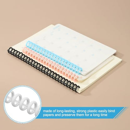 PATIKIL 8.5mm(1/3") Plastic Spiral Binding Coils, 30 Pcs Binding Spirals 20-25 Sheet Capacity Binding Spirals for Binding Paper Sheets, White - color: White, size: 8.5mm(1/3")