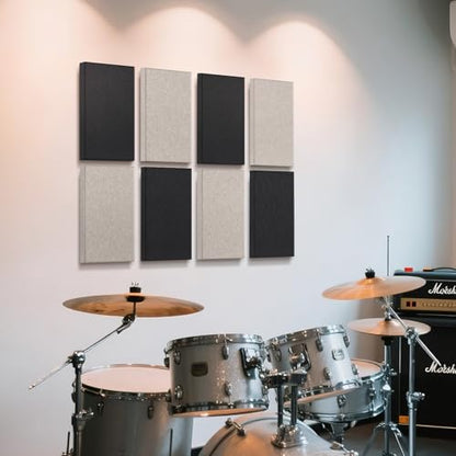 4 Pack Acoustic Panels 23.6"x11.8" Soundproof Fiberglass Panel, Linen - color: Linen, size: 23.6" x 11.8"-4pcs