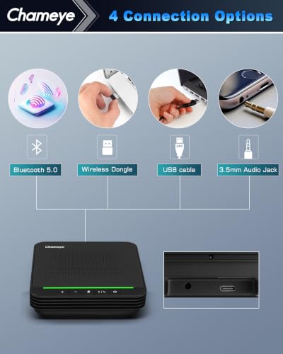 Chameye 4K Conference Room Camera and Microphone, AI Auto Tracking PTZ Camera 4K 20X Zoom, LAN HDMI USB3.0 Output and Bluetooth Conference Speakerphone for Large Meeting Room, CB201 Black - color: Obsidian Black