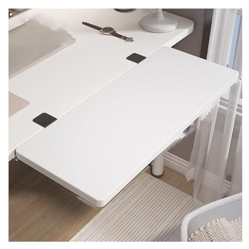 Desk Extender Tray, Clamp-on Kitchen Table Extender Extension Baffle, Ergonomic Desk Extender, Computer Armrest Table Stand, Countertop Gap Rack Suitable for Home Office Desktop Extension - color: White, size: L19.7*W9.4in