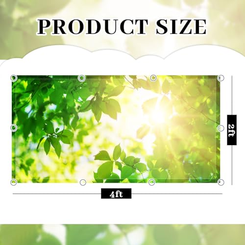Patelai 4x2 Feet Light Covers for Classroom, Magnetic,Green Leaves | Sky Cloud Print for Office Decor, Drop Ceiling Compatible, 10 Magnets Included, Filters Harsh Fluorescent Lighting - style: Green Leaves