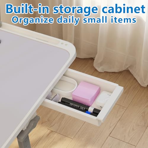 Potuopy Adjustable Laptop Lap Desk, X-Large Foldable Bed Table Tray - color: Gray