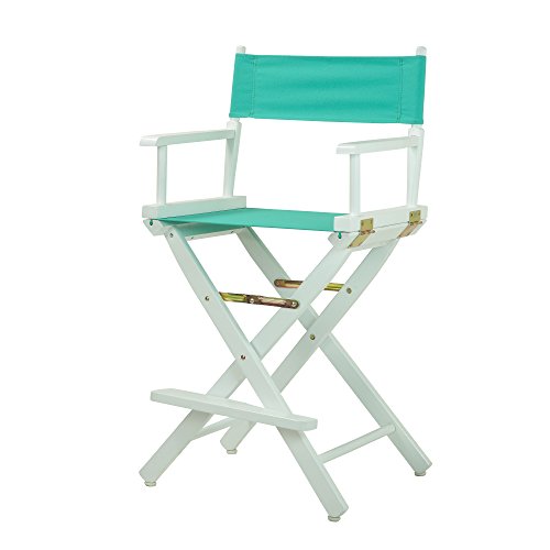 Casual Home 24" Director's Chair White Frame with Teal Canvas, Counter Height