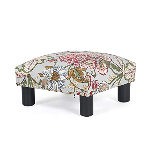 Joveco Small Foot Rest Stool Ottoman, 15" Fabric Square Footstool Upholstered Footrest for Chair, Under Desk, Office, Living Room, Boho Floral - color: Boho Floral